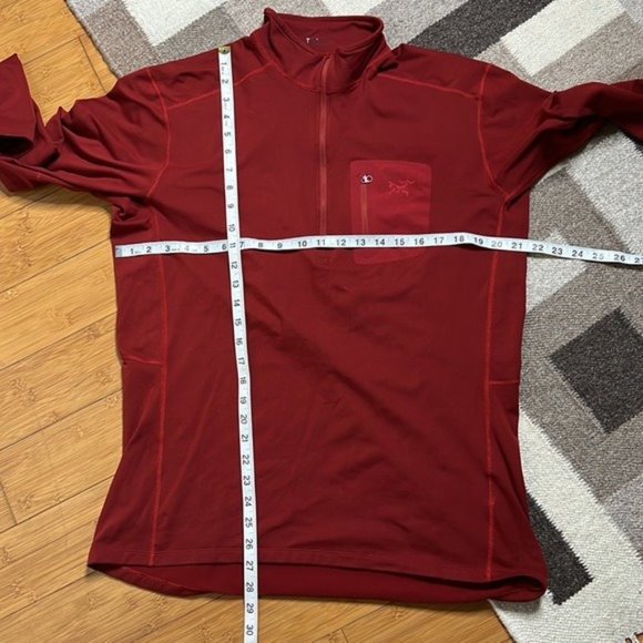 Sold.  Arcteryx Men’s Long Sleeve 1/2 Zip Neck Shirt pull on XL Rust Pocket - Picture 6 of 8